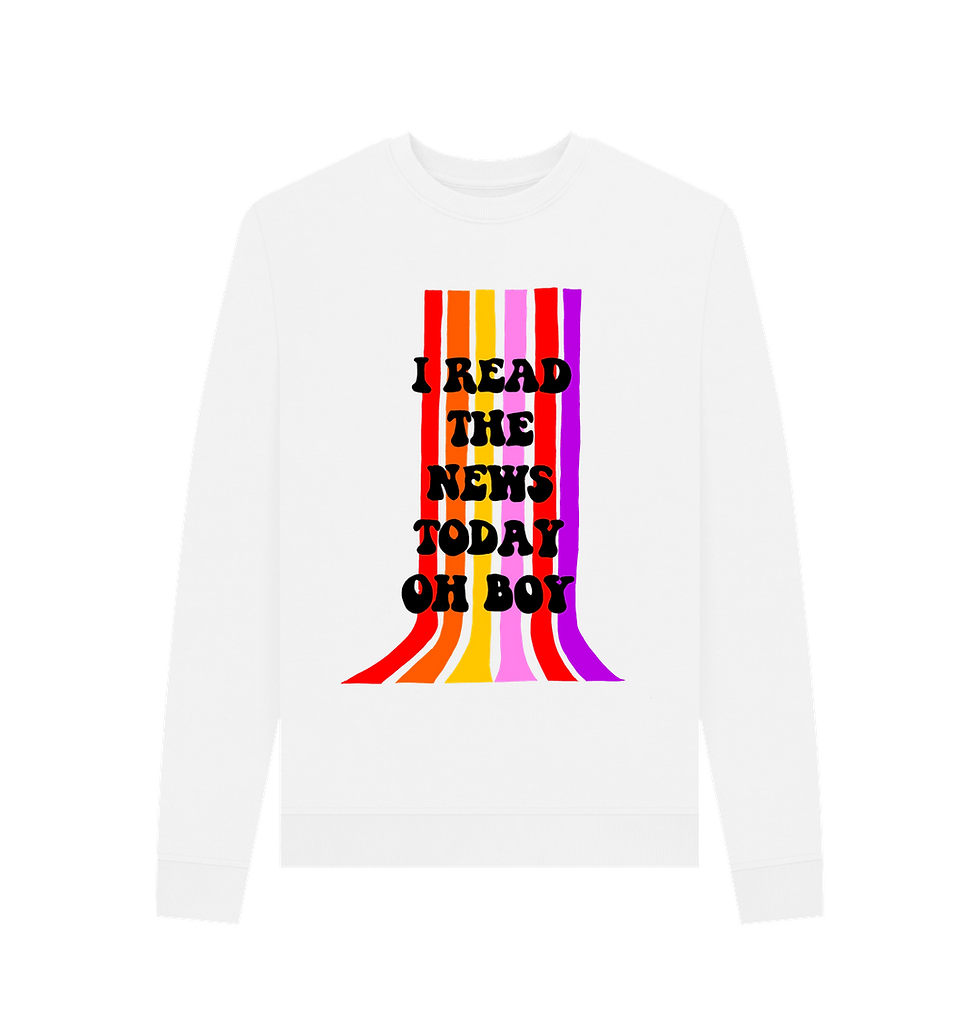 Thumbnail: Beatles I read the news Today Oh Boy Jumper Black Print