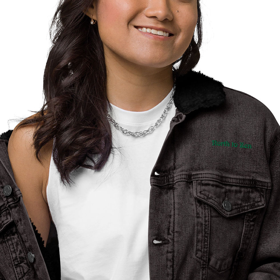 Thumbnail: Unisex denim sherpa jacket