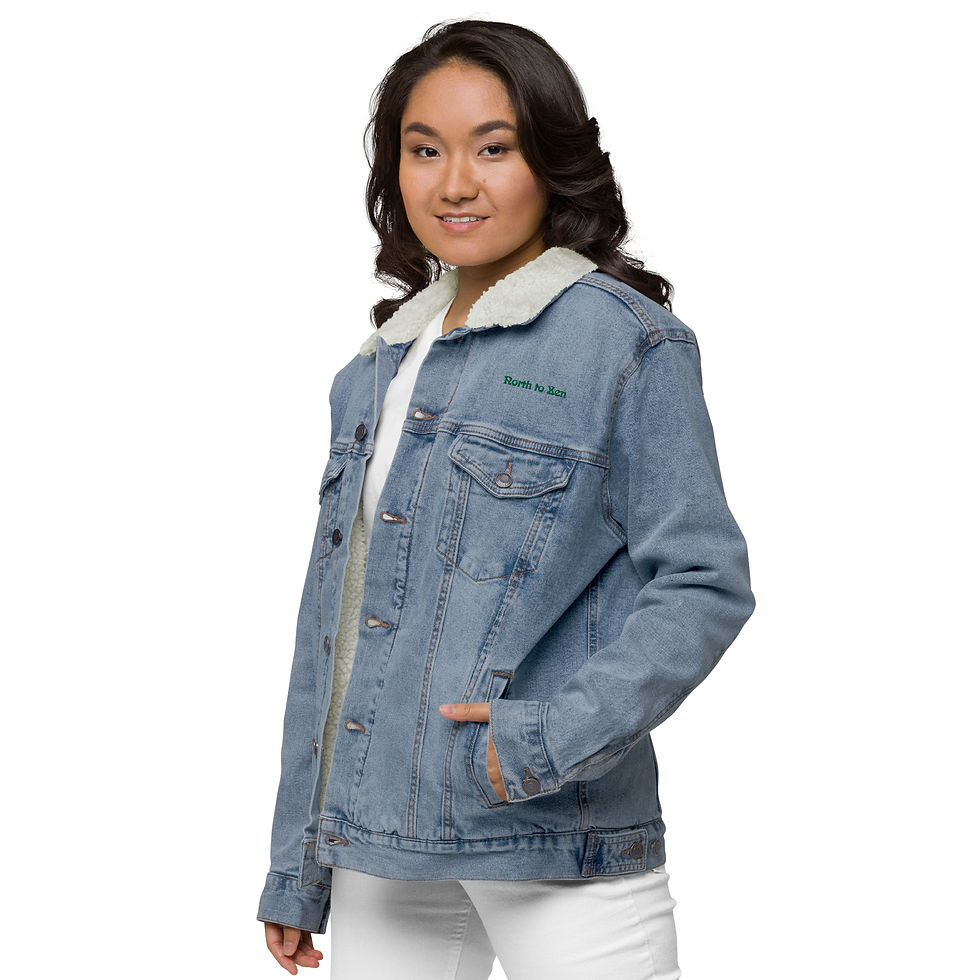 Thumbnail: Unisex denim sherpa jacket