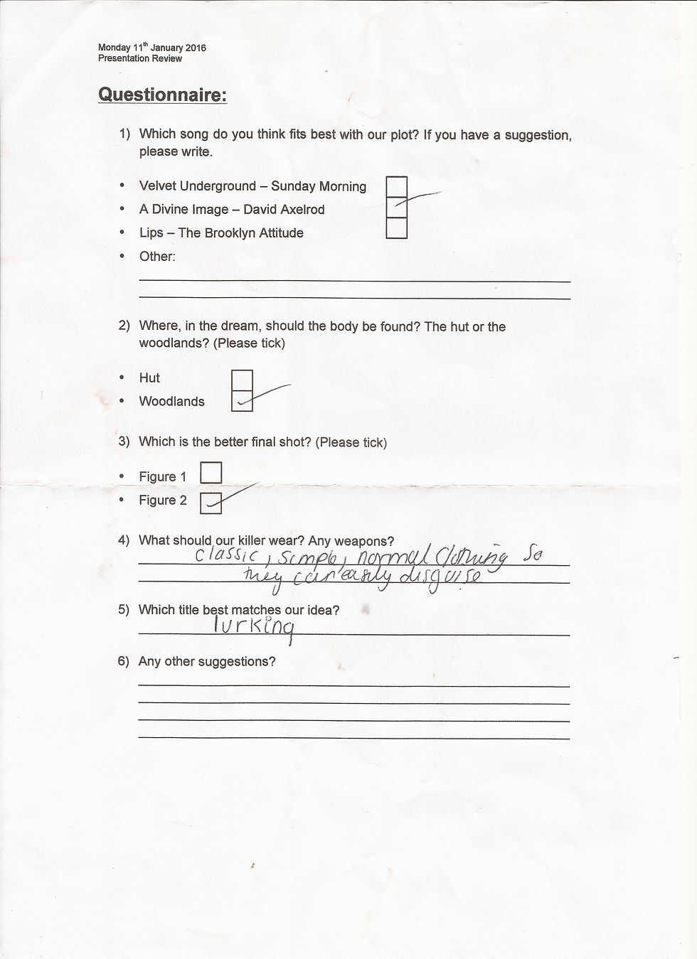 Questionaire 3