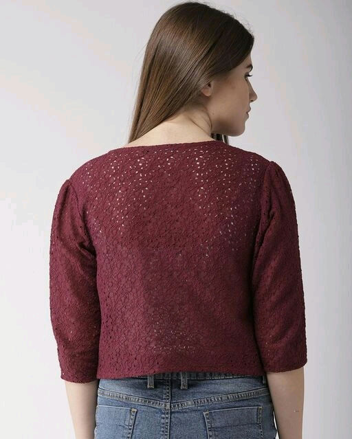 Thumbnail: Style Quotient Women  Self Design Open Front Shrug