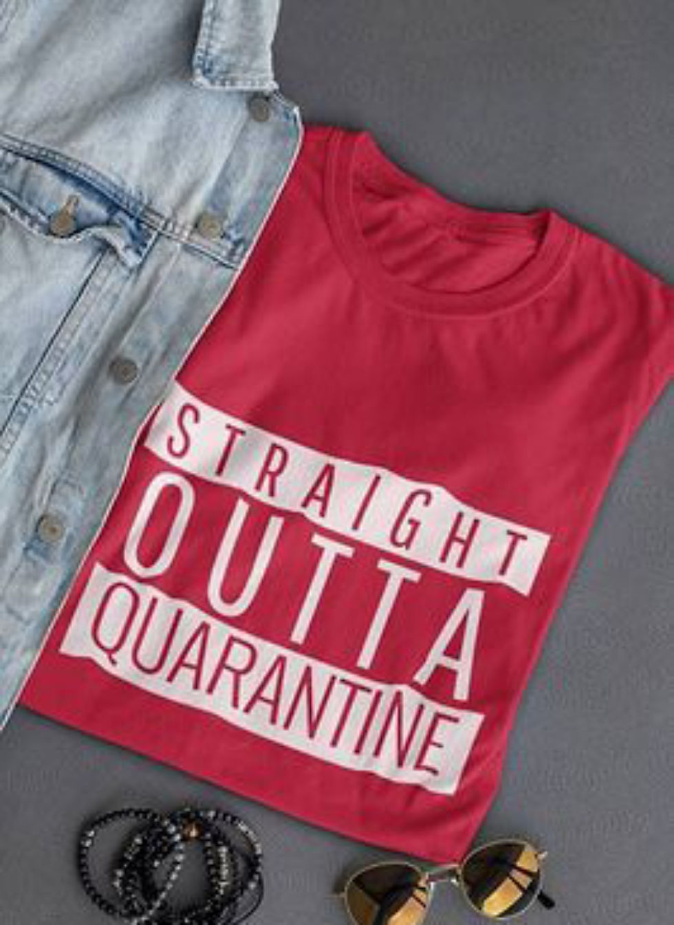 Quarantine Printed Cotton Round Neck T Shirt