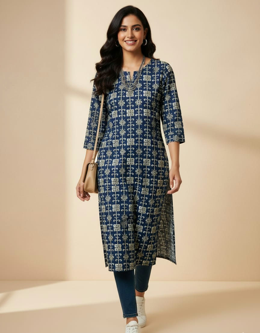 Thumbnail: Your Choice Premium Rayon Printed Straight Kurti
