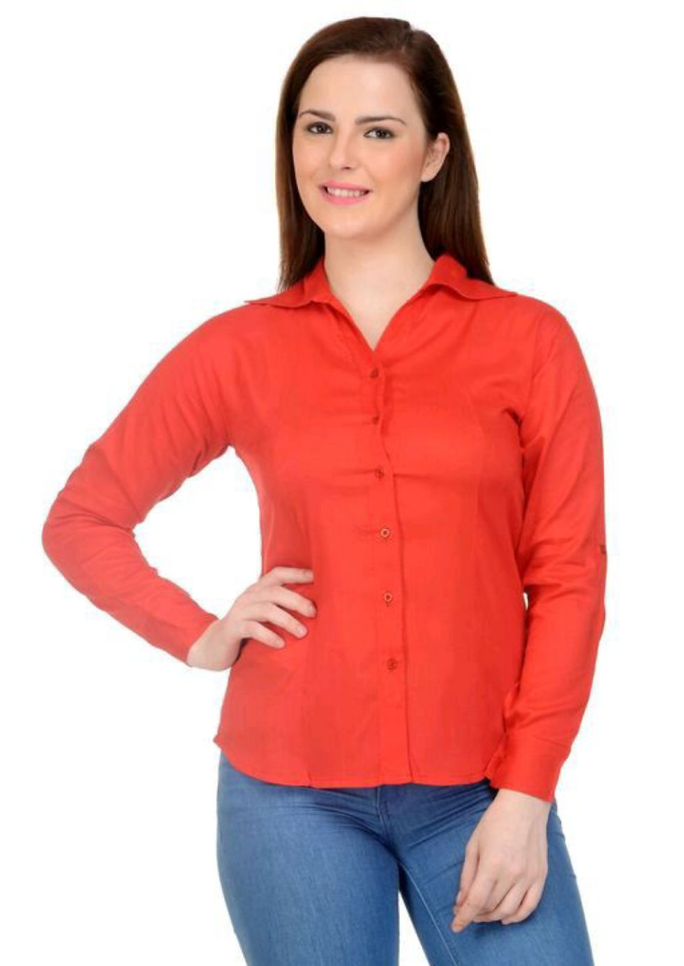 Thumbnail: Ladies Shiny Solid Rayon Shirts