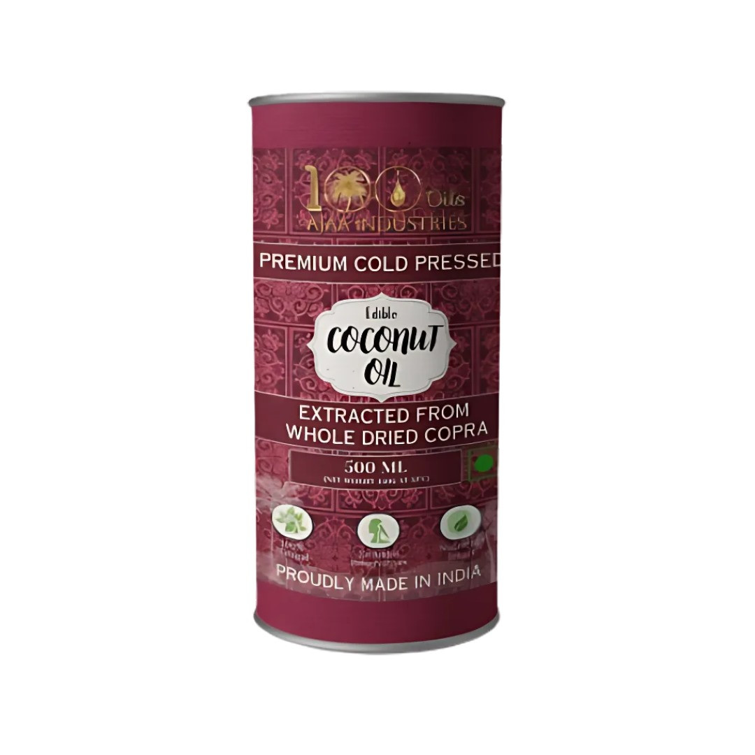 100 Oils - Cold Pressed Coconut Oil - 500ML best for Hair Care, Skin Care