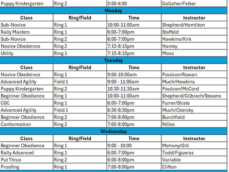 Session 4 (March 23 - May 11) Schedule
