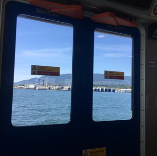 water, ocean view from window on seabus