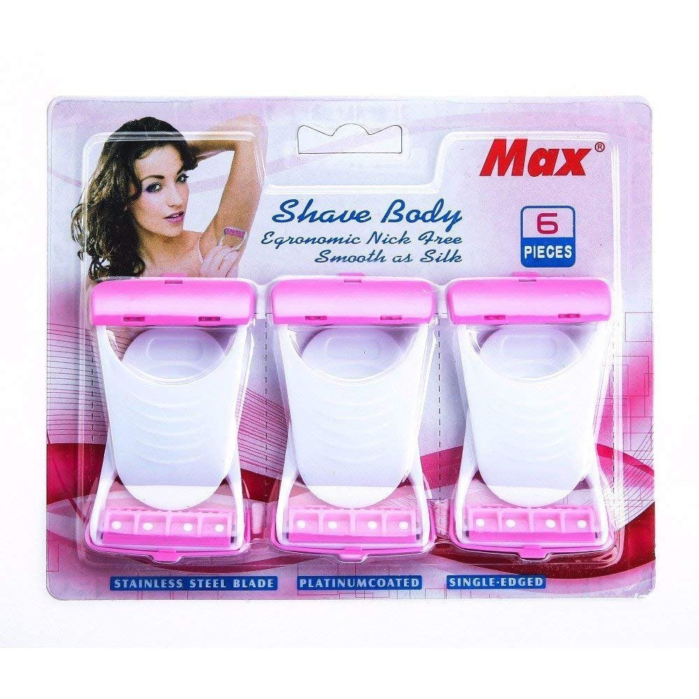 Crownish Max Disposable 6 Blades Body & Bikini Shaving Razor for Women - Pink