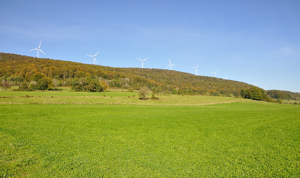 Wind turbines in the Lomont park located on the border of Haut-Doubs.(Credit: André ALLIOT)