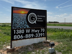 Sign at Quarterway Cotton Growers