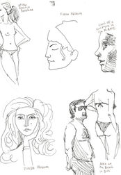 Drawings from Barcelona Beach