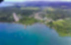 Puerto Jimenez view from above from plane as it prepares to land at our domestic airport