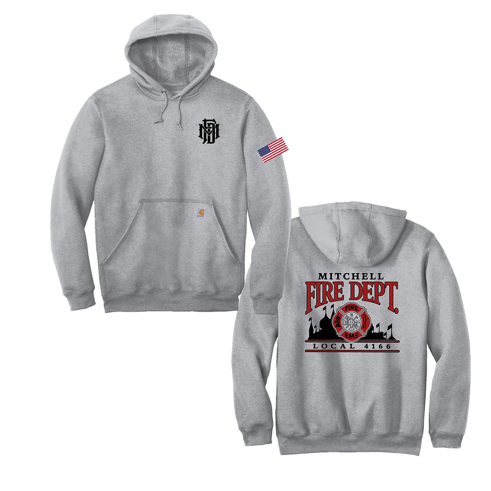 Thumbnail: 2026 Mitchell Firefighters Union- Carhartt Tall Pullover Hooded Sweatshirt