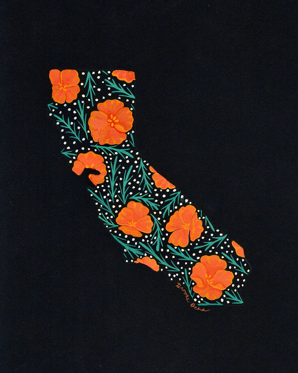 Thumbnail: California State Flower Blank Greeting Card