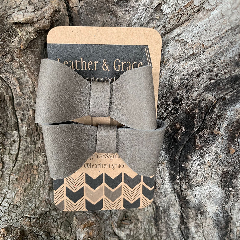 Grey Mini Bows with Clips