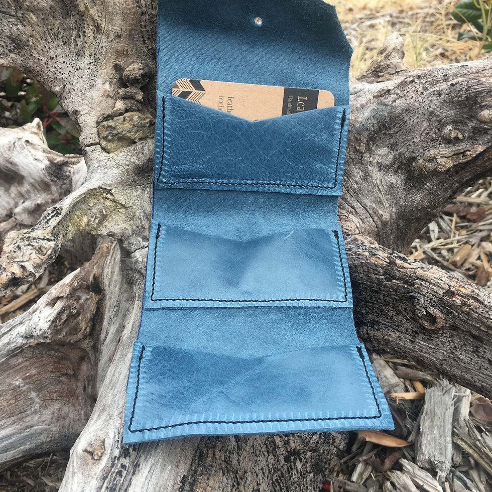 Thumbnail: Tri-Fold Wallet in Dusty Blue