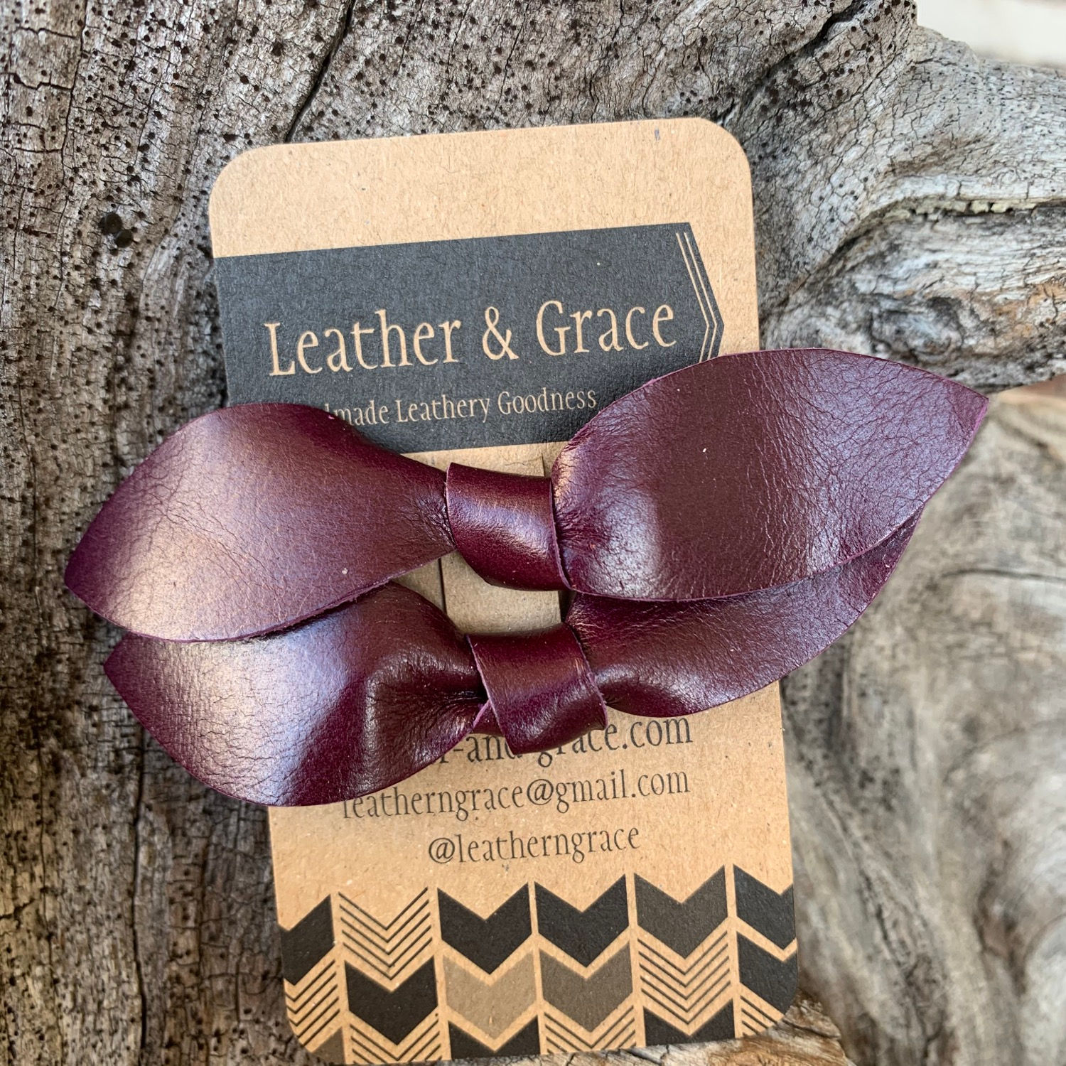 Burgundy Double Bows with Clips