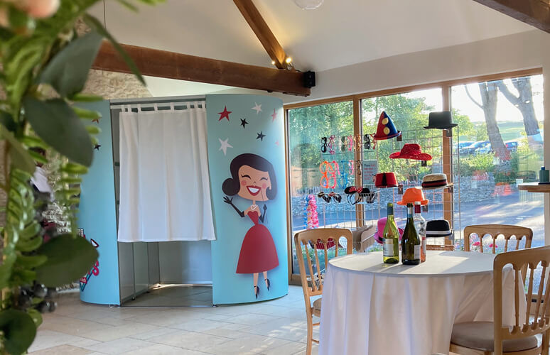 The Two Bonnys photo booth at Kingscote Barn