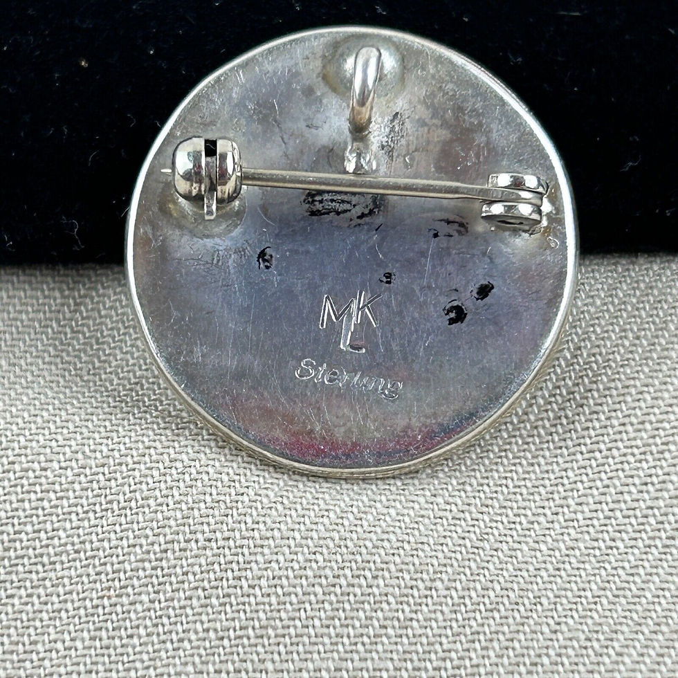 Thumbnail: Zuni Turquoise Inlay Pin, Pendant by Lorrie & Marcie Kallestewa