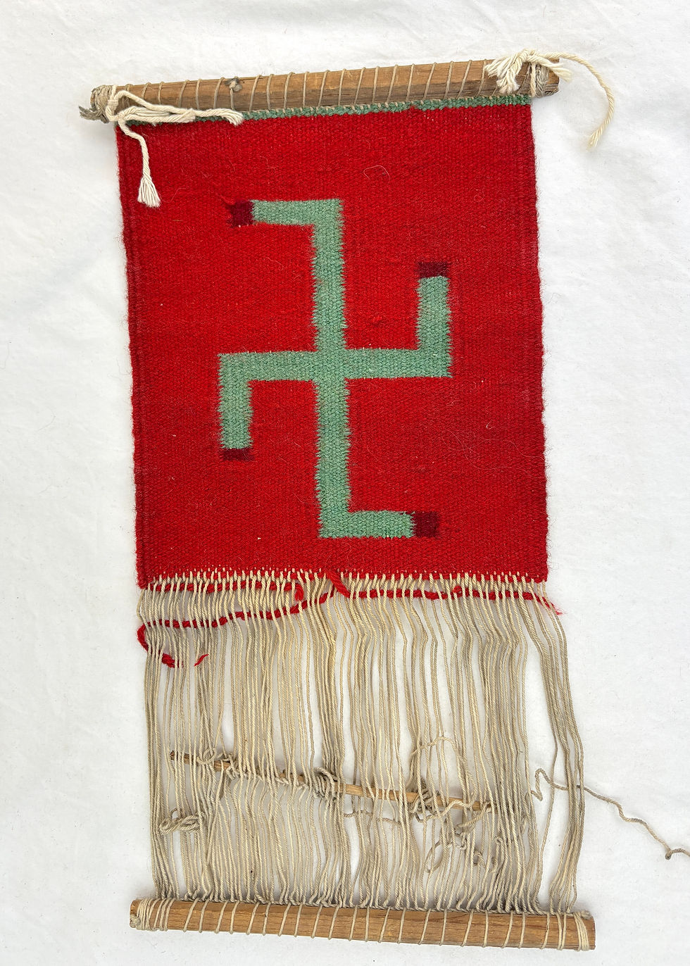 Thumbnail: Navajo Germantown Rug on Loom with Whirling Log Design