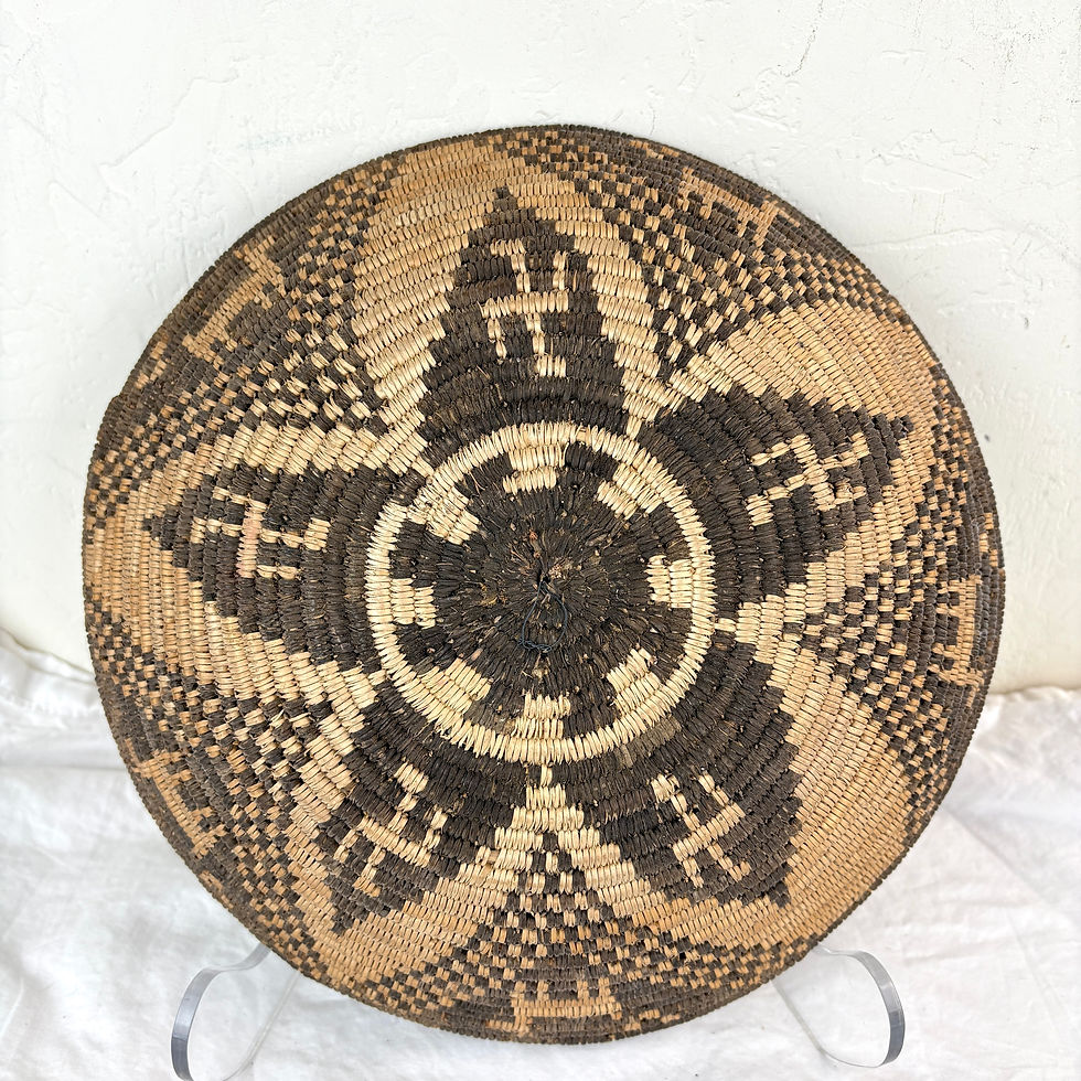 Thumbnail: Rare Apache Yavapai Negative Deer & Rolling Logs Design Basket