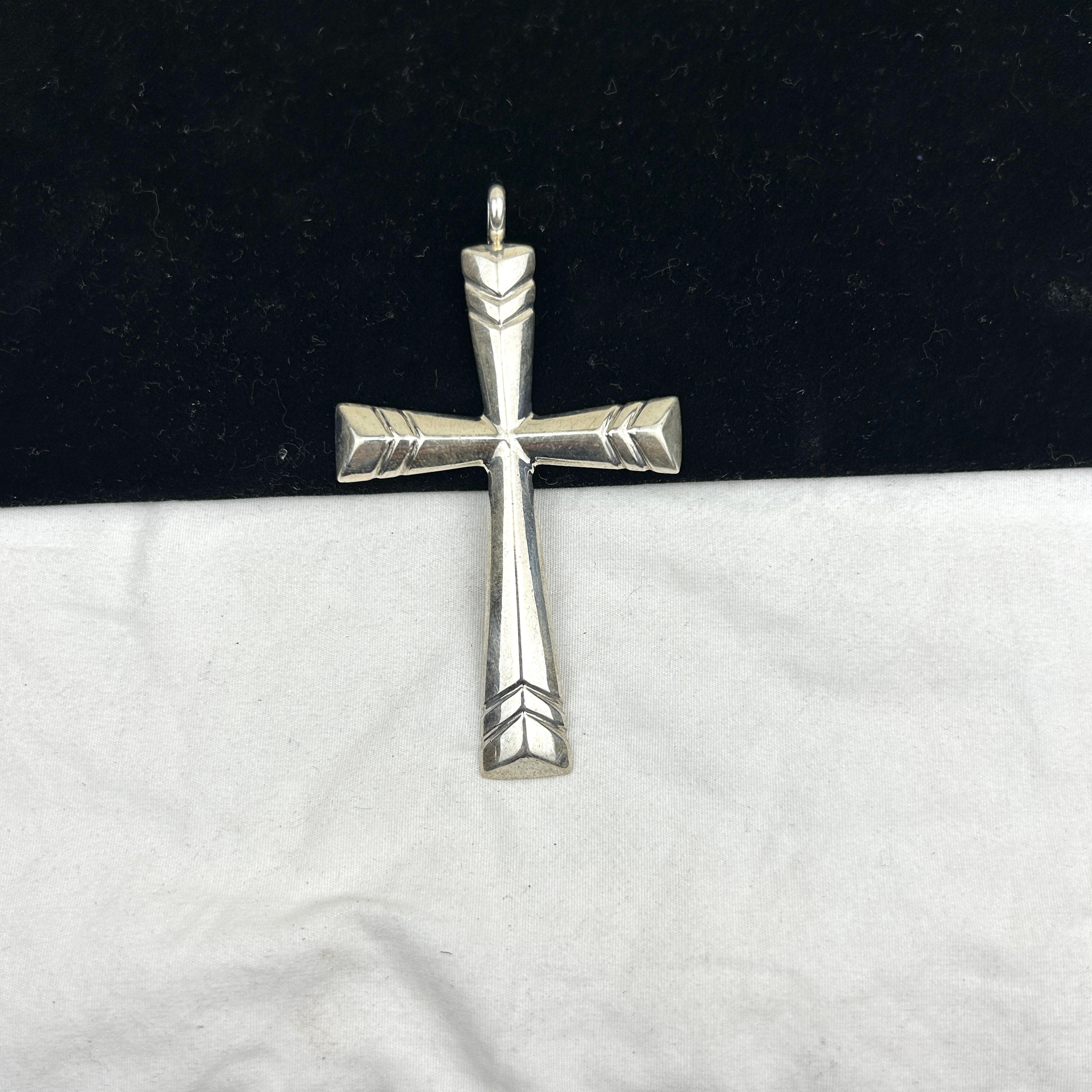 Heavy Navajo Sand-cast Cross Pendant
