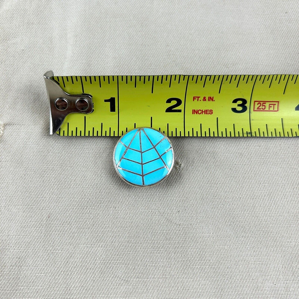 Thumbnail: Zuni Turquoise Inlay Pin, Pendant by Lorrie & Marcie Kallestewa