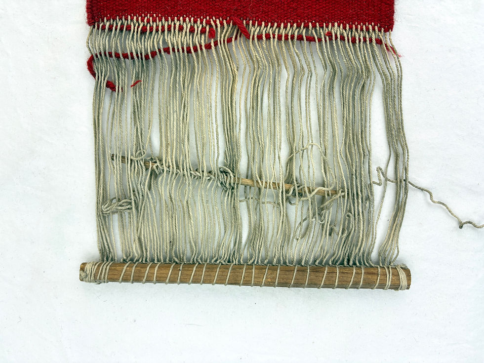 Thumbnail: Navajo Germantown Rug on Loom with Whirling Log Design