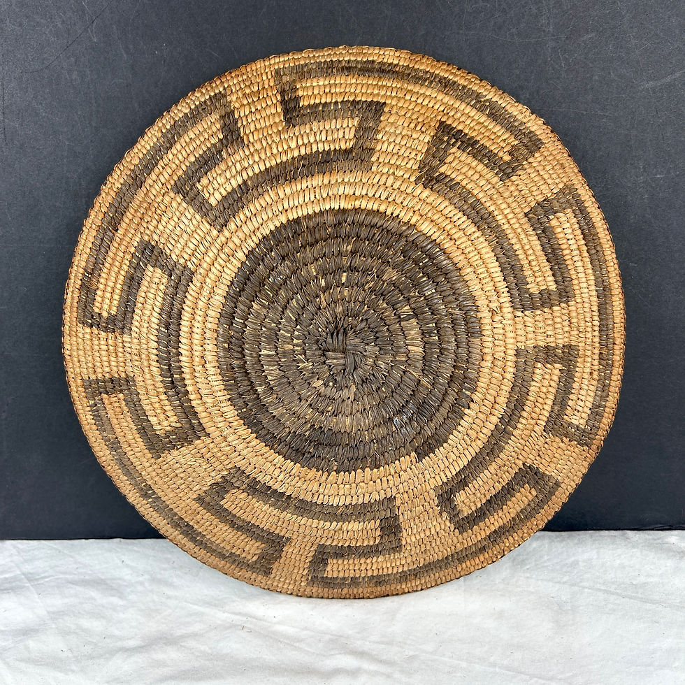Thumbnail: Vintage Tohono O'odham Pima Fret Design Basket