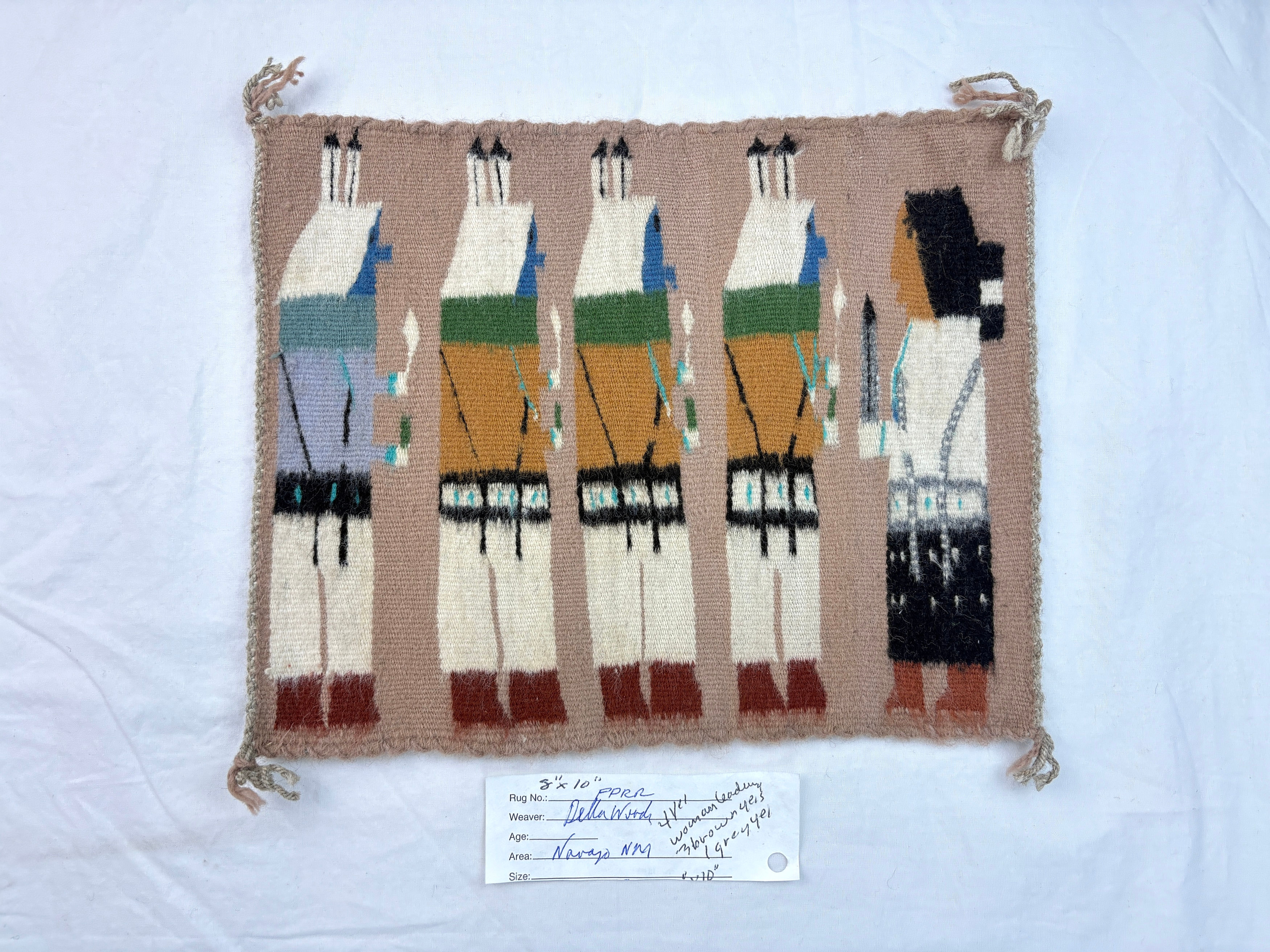 Della Woody Yeibichai Dancer Vegetal Dye Navajo Weaving