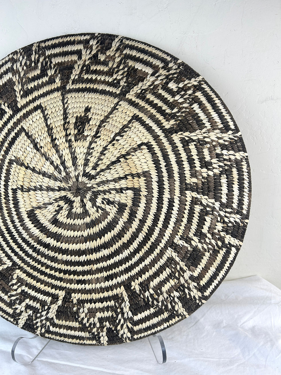 Thumbnail: Museum Quality Tohono O'odham Man-in-the-maze & Squash Blossom Two Design Basket