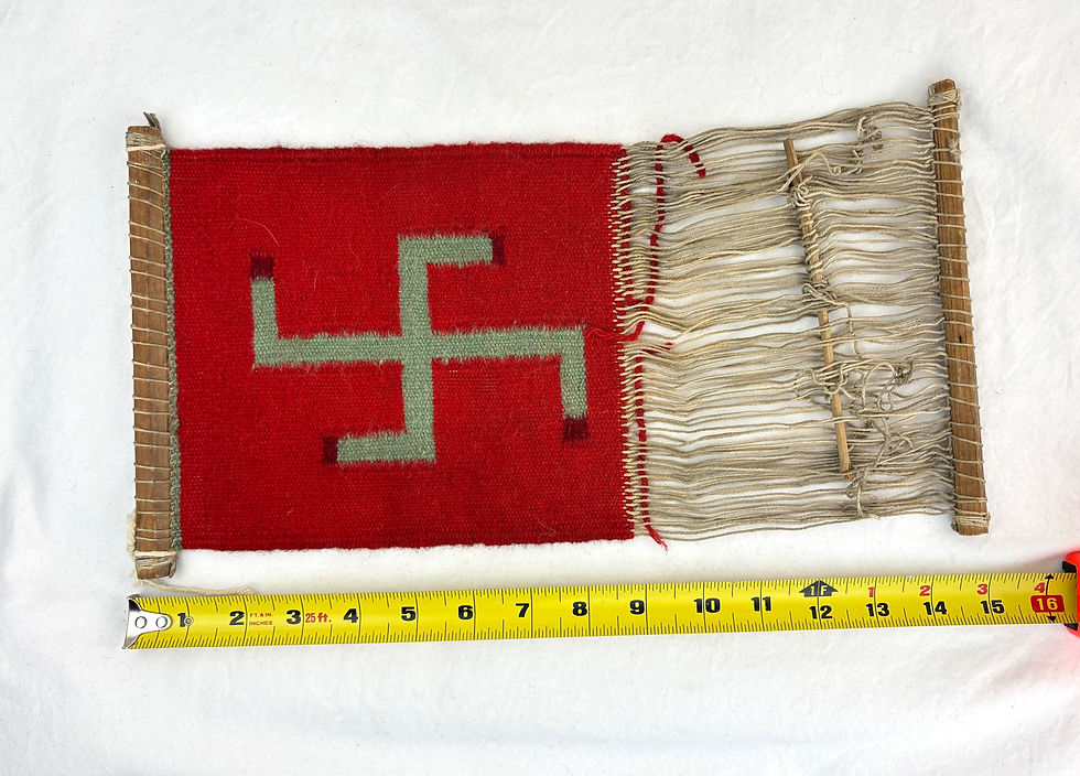 Thumbnail: Navajo Germantown Rug on Loom with Whirling Log Design