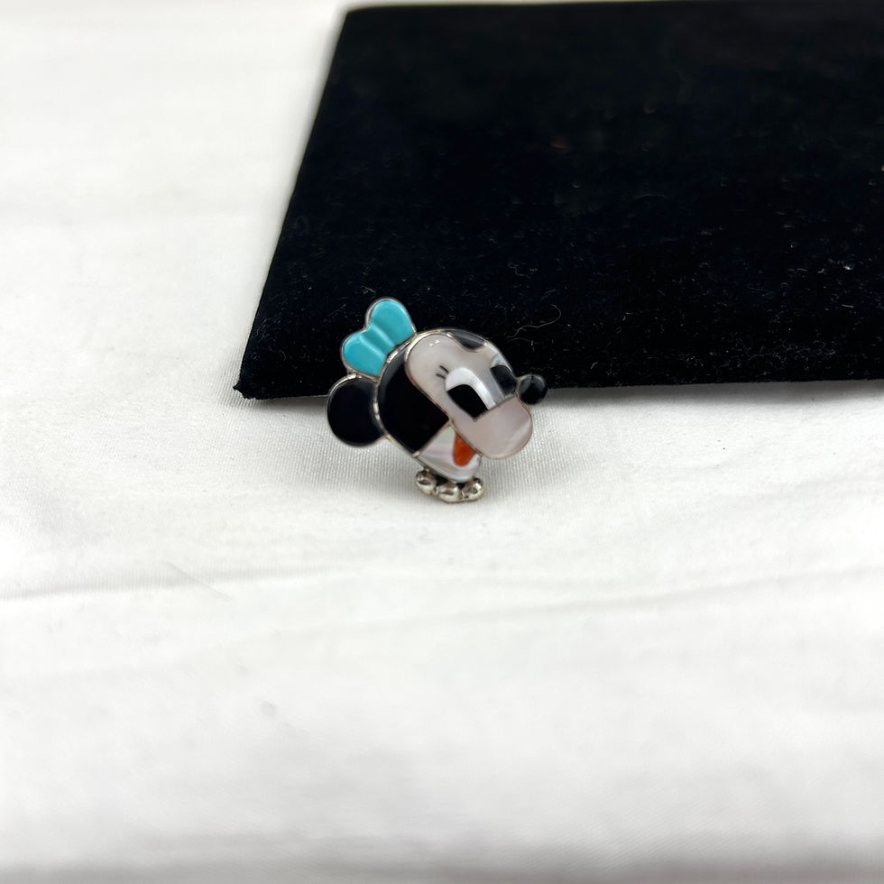 Zuni Inlay Minnie Mose Ring - size 7 - by Andrea Lonjose Shirley