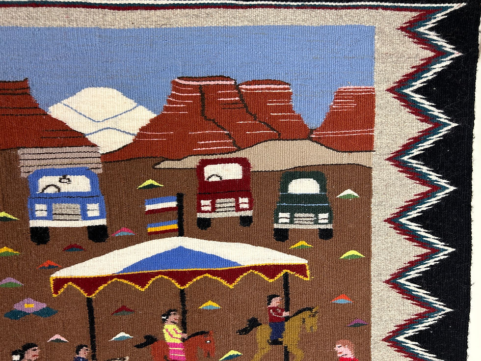 Thumbnail: Vintage Navajo Pictorial State Fair Rug by Linda Nez