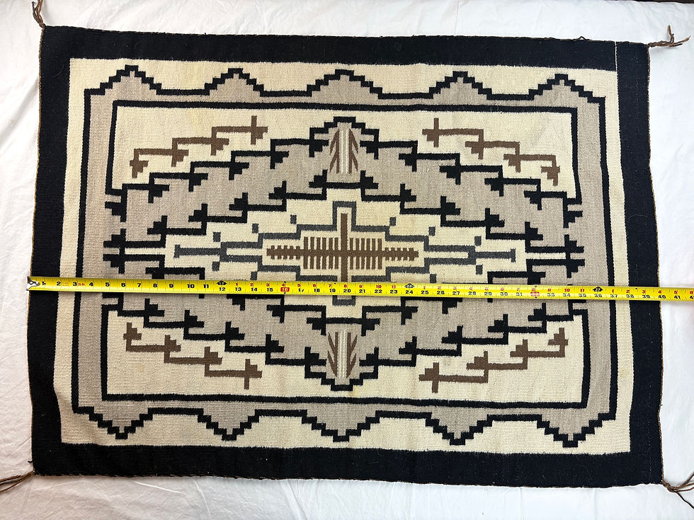 Thumbnail: Vintage Navajo Two Grey Hills All Natural Wool Rug