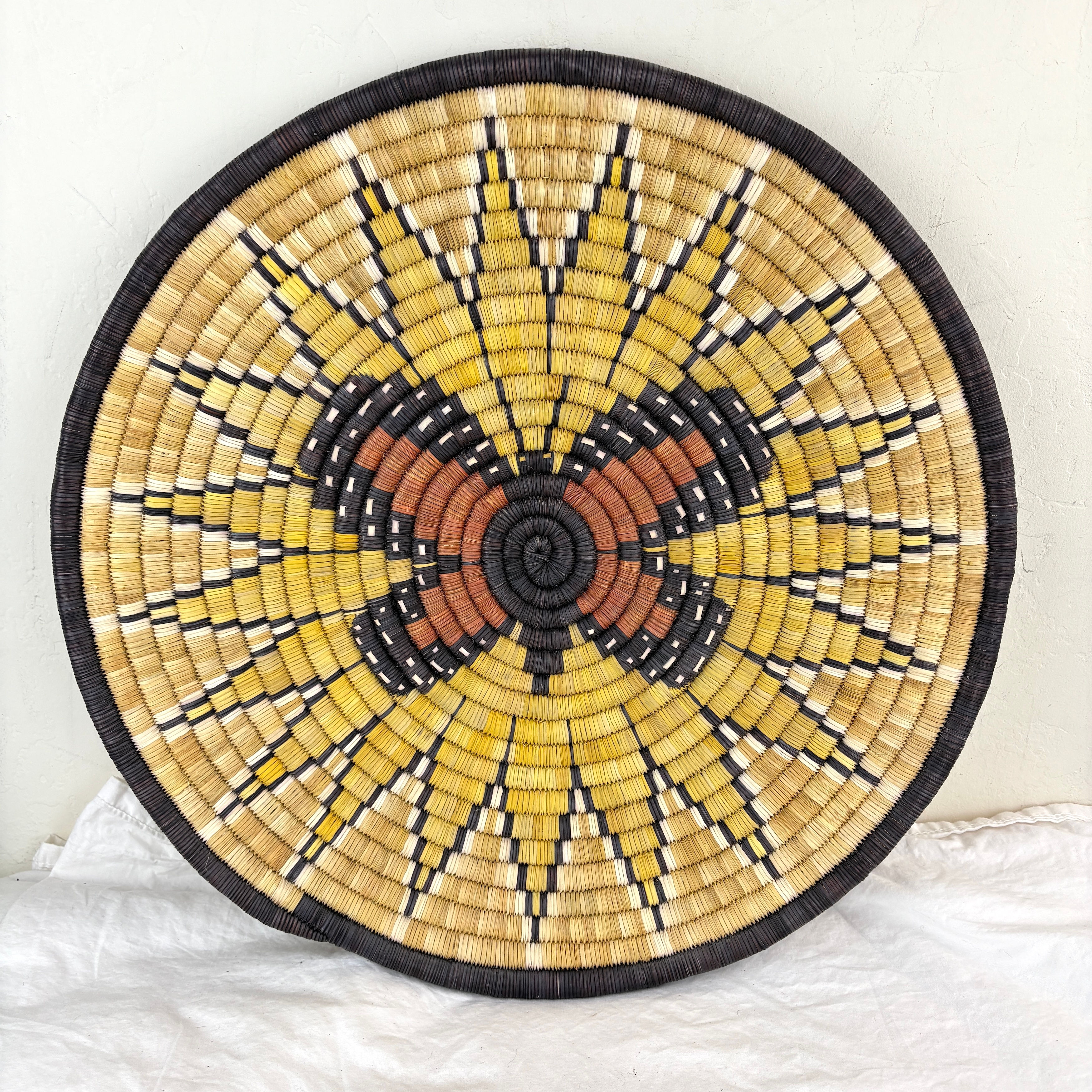Large Hopi Butterfly & Sunburst Design Basket