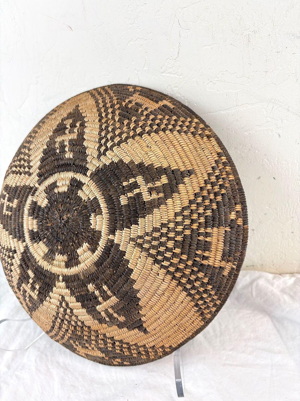 Thumbnail: Rare Apache Yavapai Negative Deer & Rolling Logs Design Basket