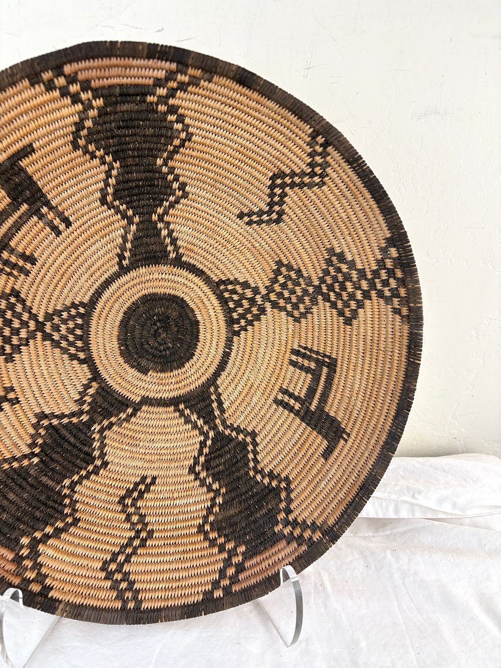 Thumbnail: Vintage Apache Yavapai Horse Raincloud Lightning Design Basket