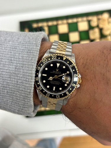 Rolex GMT-Master II Men's Black Dial with Jubilee Bracelet 16713
