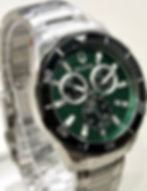 Bulova Unworn Steel Classic Chrono Green Dial 98B395 Full Set left side