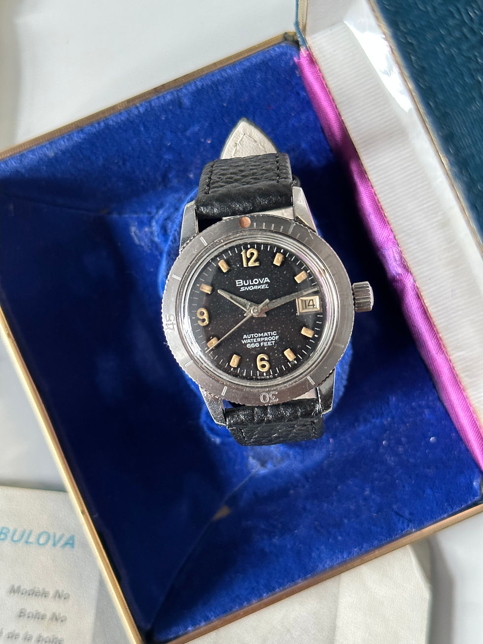 Thumbnail: Bulova Snorkel 666 in Steel Vintage Full Set 1969