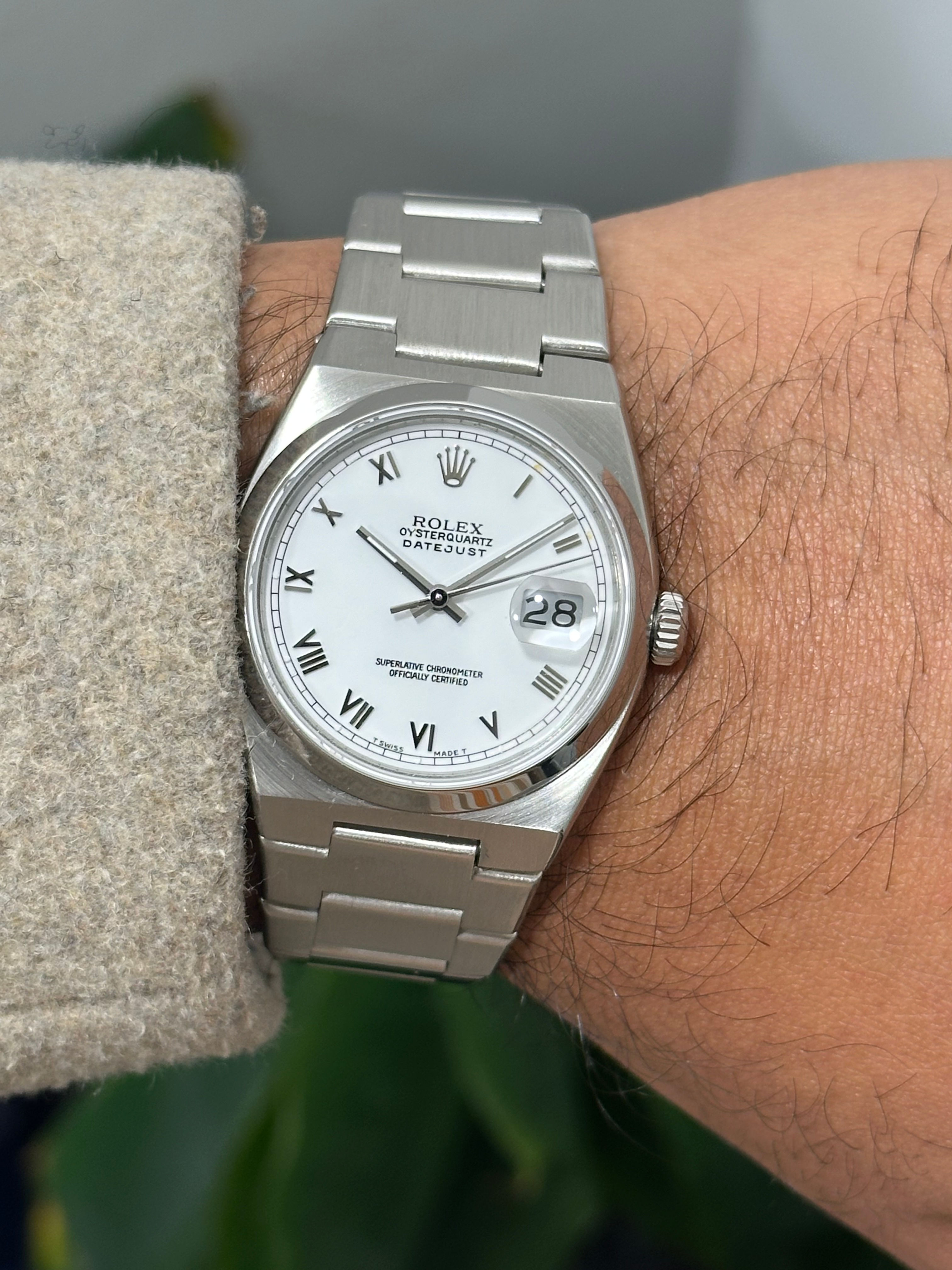 Rolex Datejust Oyster Quartz 17000 White Roman