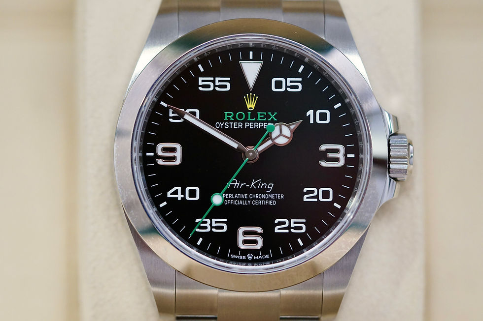 Unworn Rolex S/S Air-King 40mm Black Dial Watch 126900 Full Set - dial