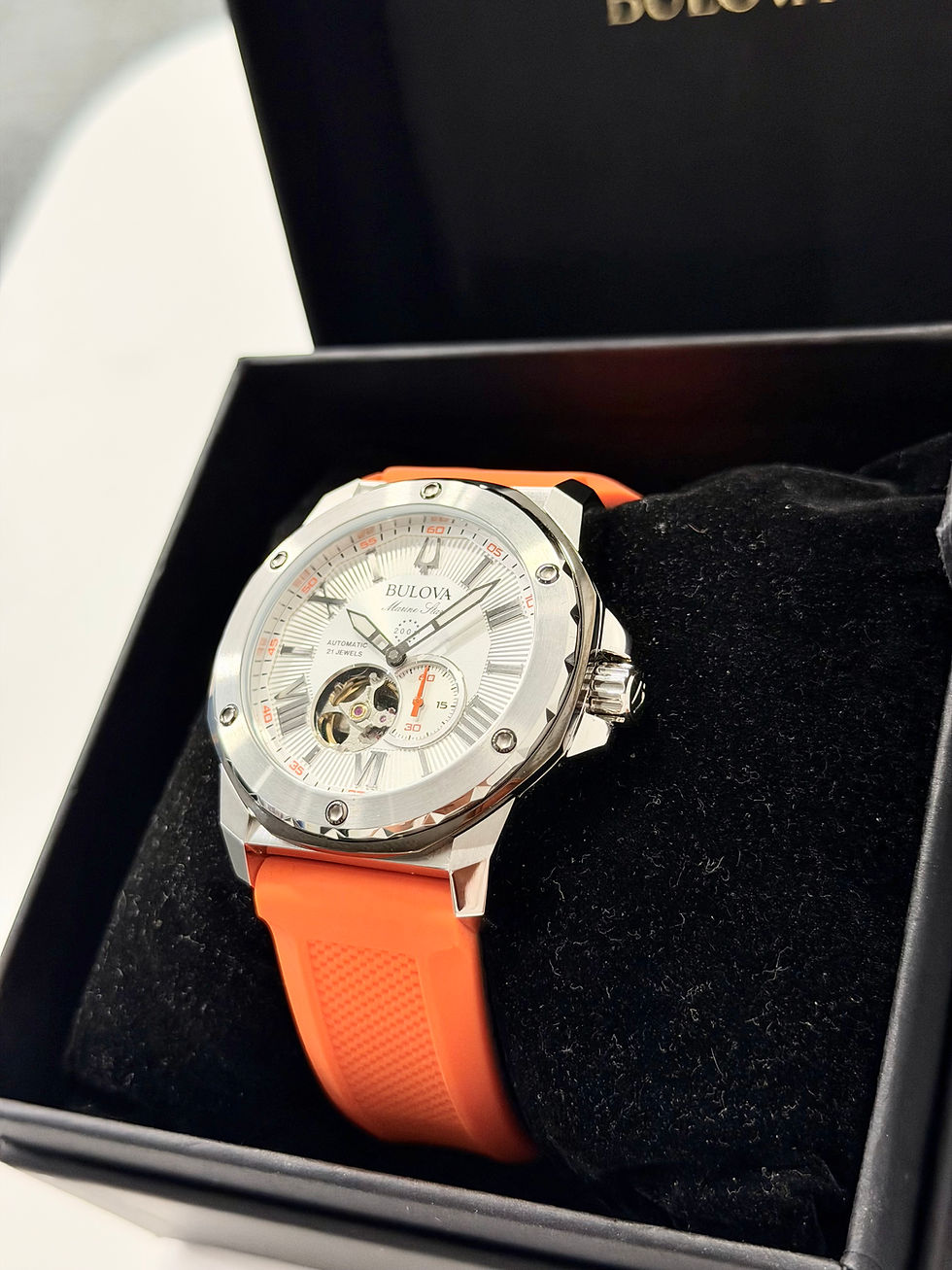 Bulova Unworn Marine Star Auto 44mm Open Heart Diver 98A226 RIGHT