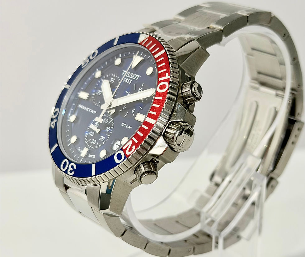 Thumbnail: Tissot Seastar 1000 45.5mm Blue Dial Chronograph - T120.417.11.041.03 crown