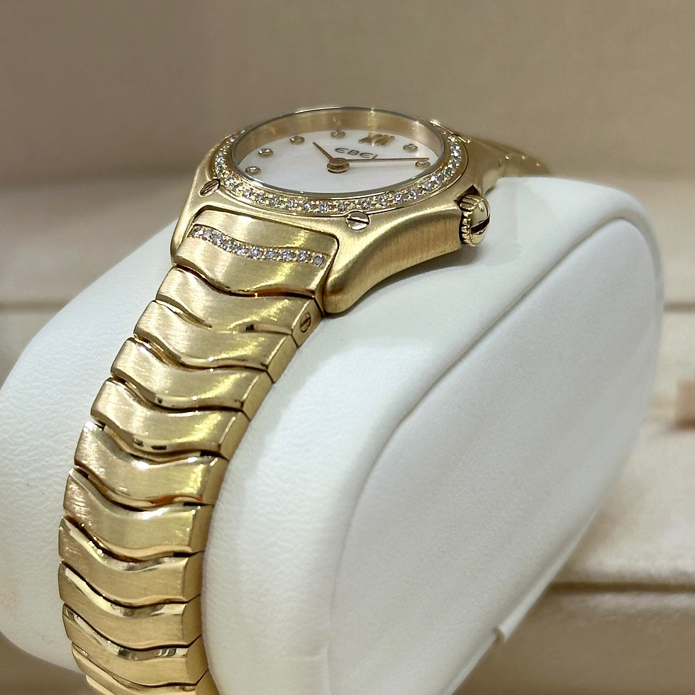 Thumbnail: Ebel Classic Wave Ladies Watch With Mother of Pearl Diamond Dial in Yellow Gold 