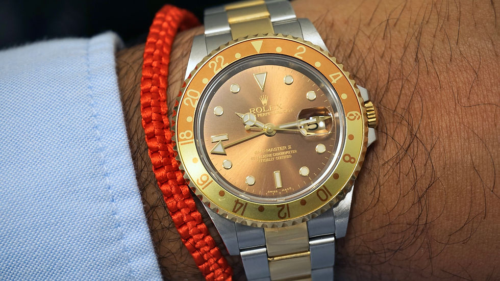 Thumbnail: Rolex GMT Master II Rootbeer 16713 40mm Steel & Gold 2005
