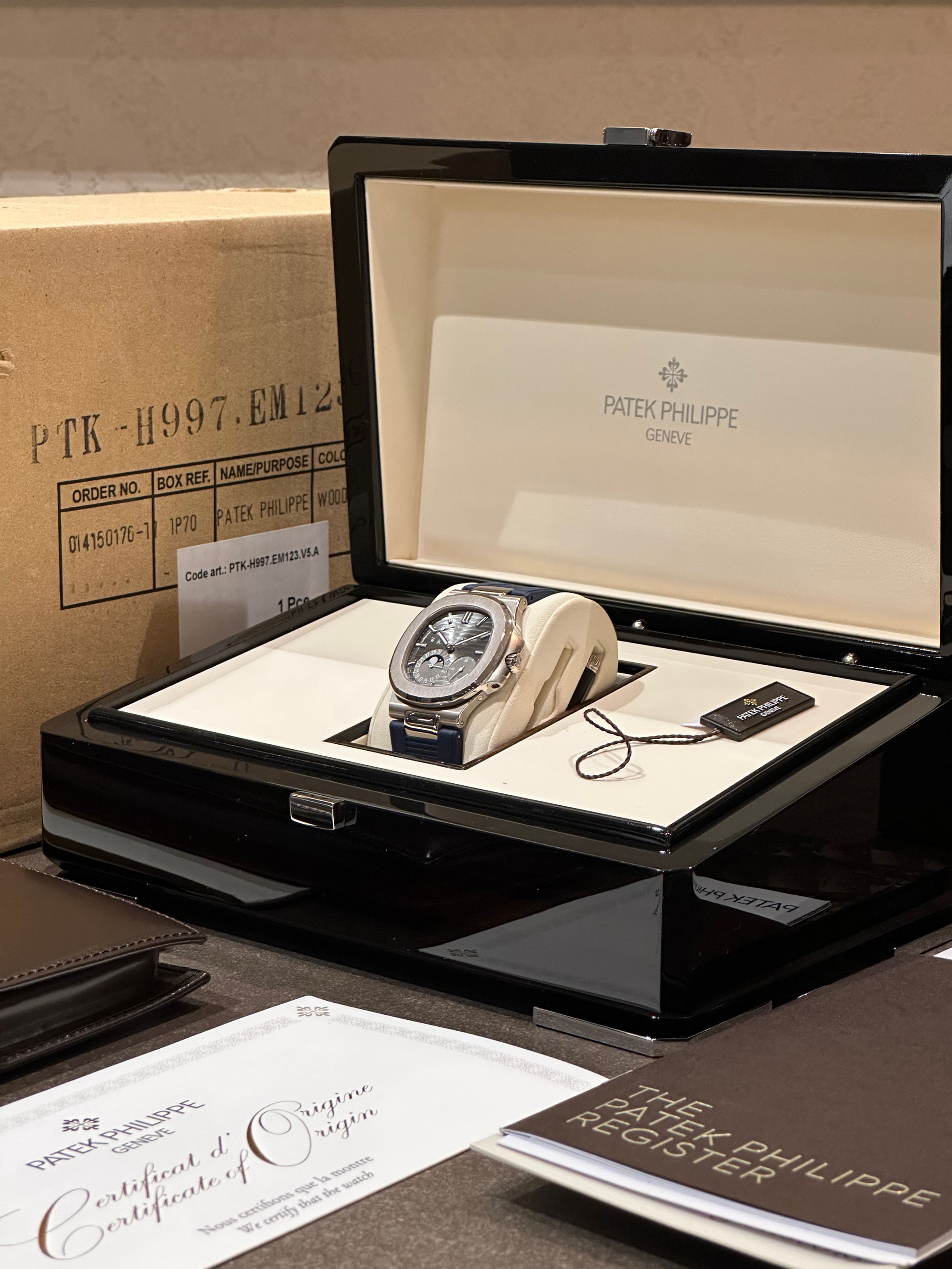 Patek Philippe Nautilus In White Gold | Slate Grey Dial | Box & Papers | 2022