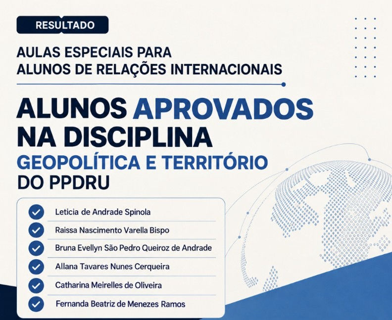 RESULTADO | DISCIPLINA GEOPOLÍTICA E TERRITÓRIO
