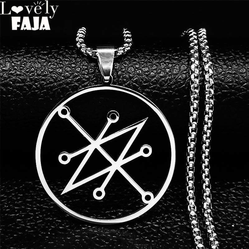 Azazel Sigil Pendant Necklace Silver Color Stainless Steel Necklace Pendant Wome